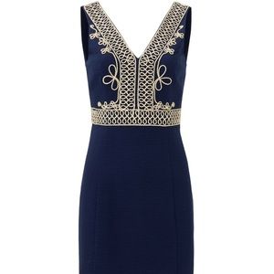 Size 4 navy and gold